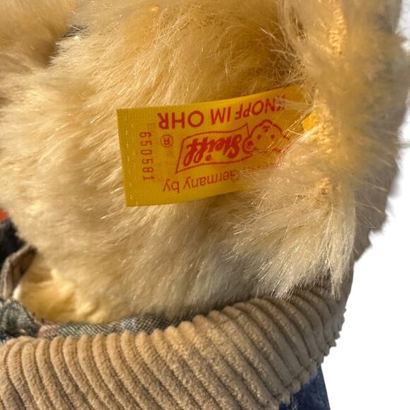 Steiff RRL Polo Ranch Bear Ralph Lauren Rancher Teddy Growler 13" With Stand - Picture 2 of 4